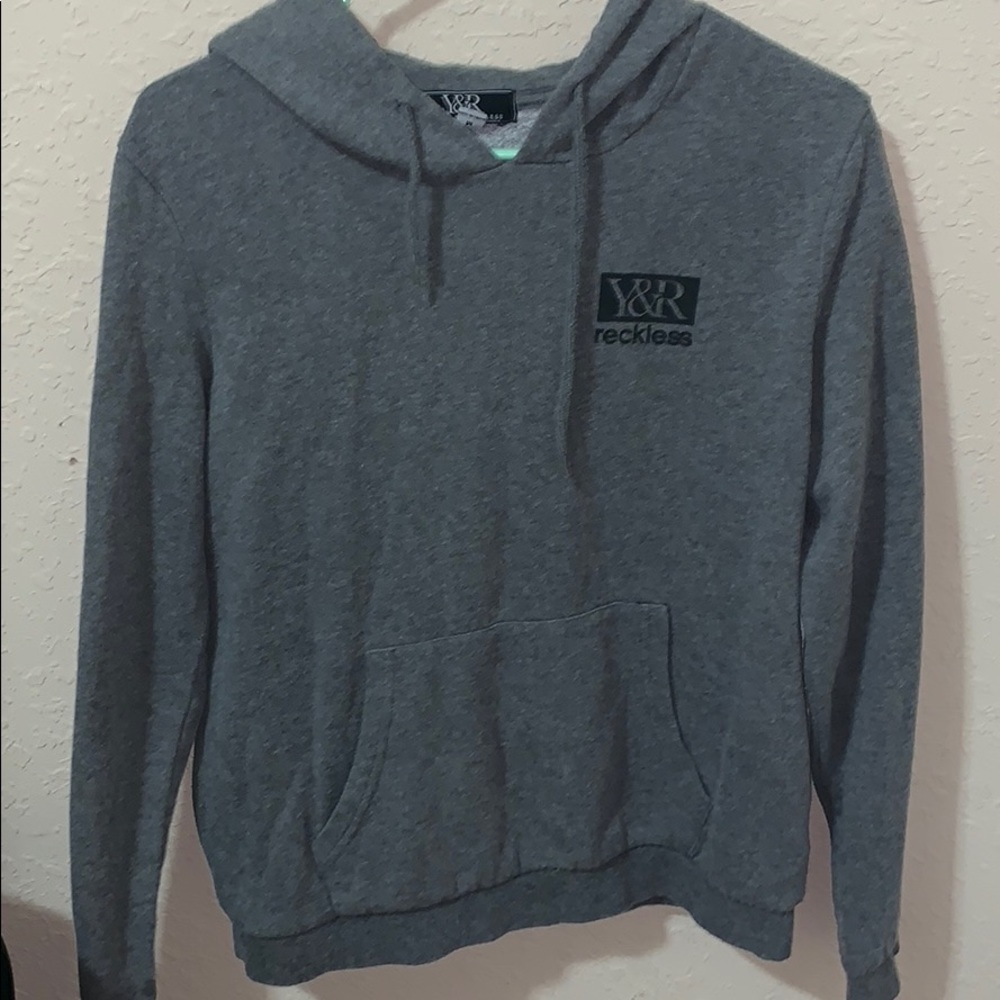 Young and Reckless grey hoodie.